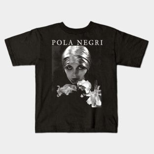 POLA NEGRI - Silent Film Vamp - Femme Fatale Kids T-Shirt